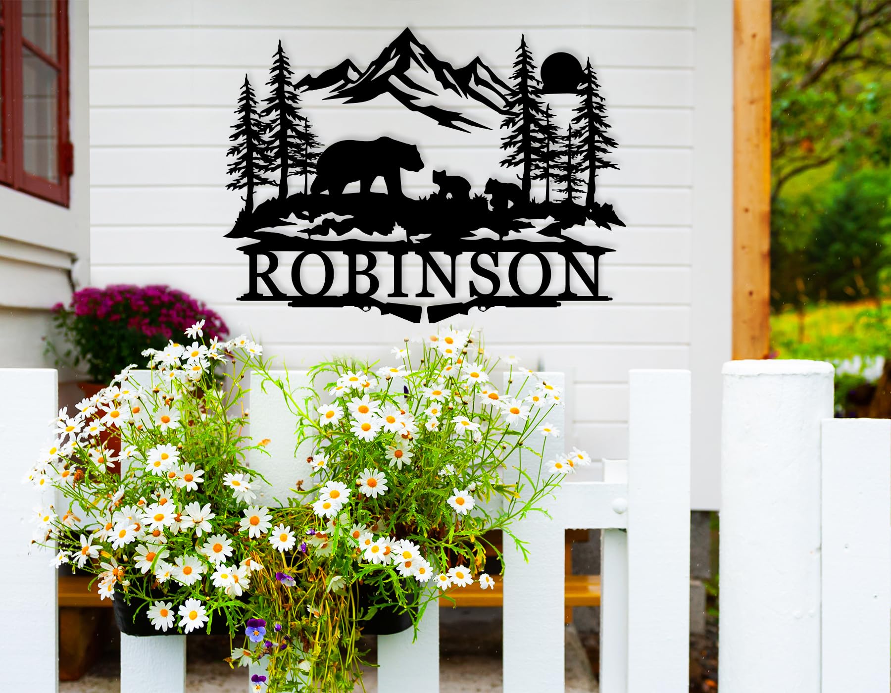 Mens cave decor metal sign personalized with family name
