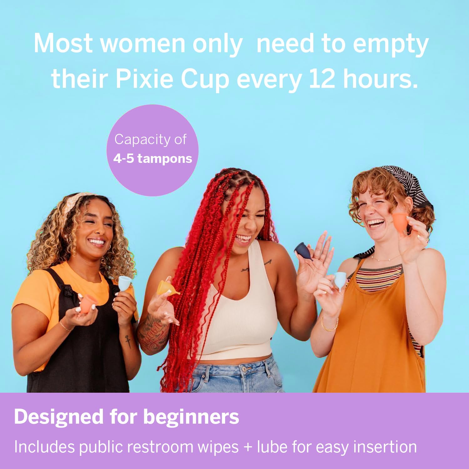 Eco-responsible Pixie Cup reusable period cup lifestyle image