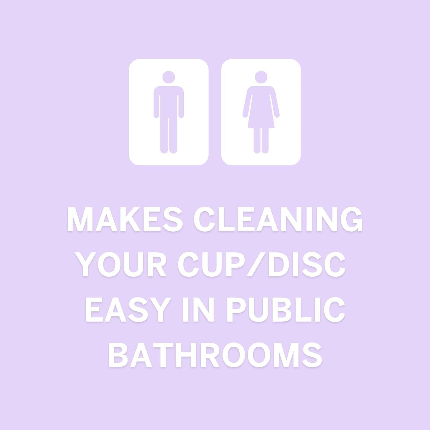 Public bathroom ready menstrual cup wipes