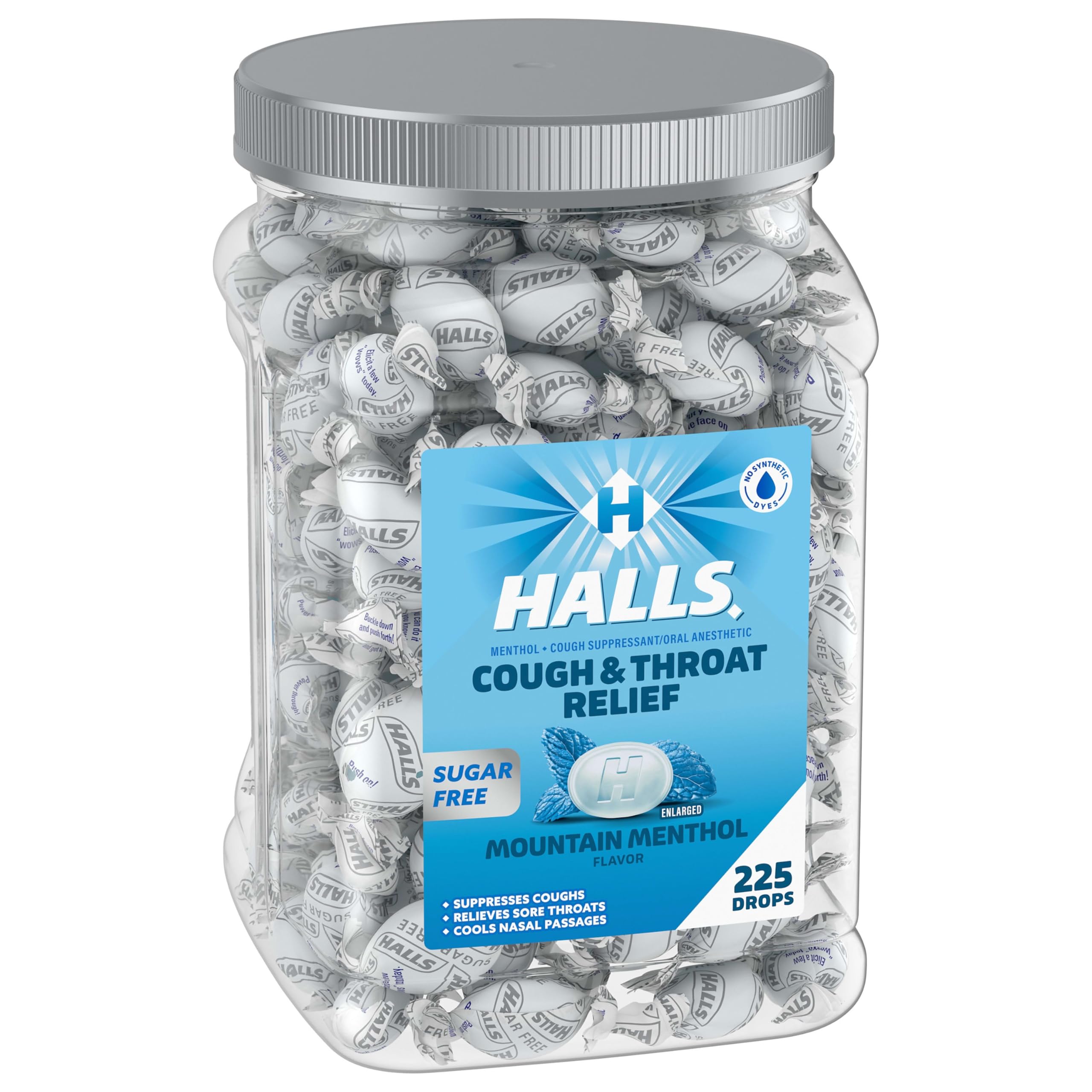 Reclosable jar packaging for HALLS cough drops