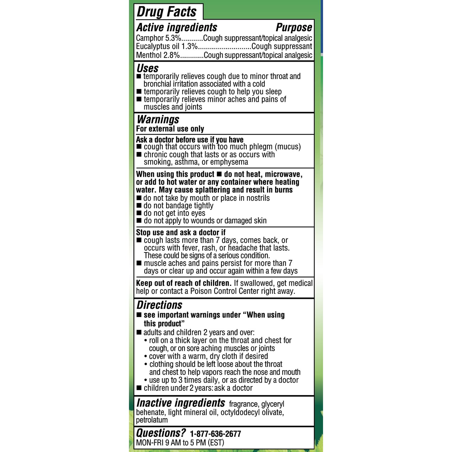 1.76 oz Mentholatum No-Mess Vaporizing Rub Roll-On packaging