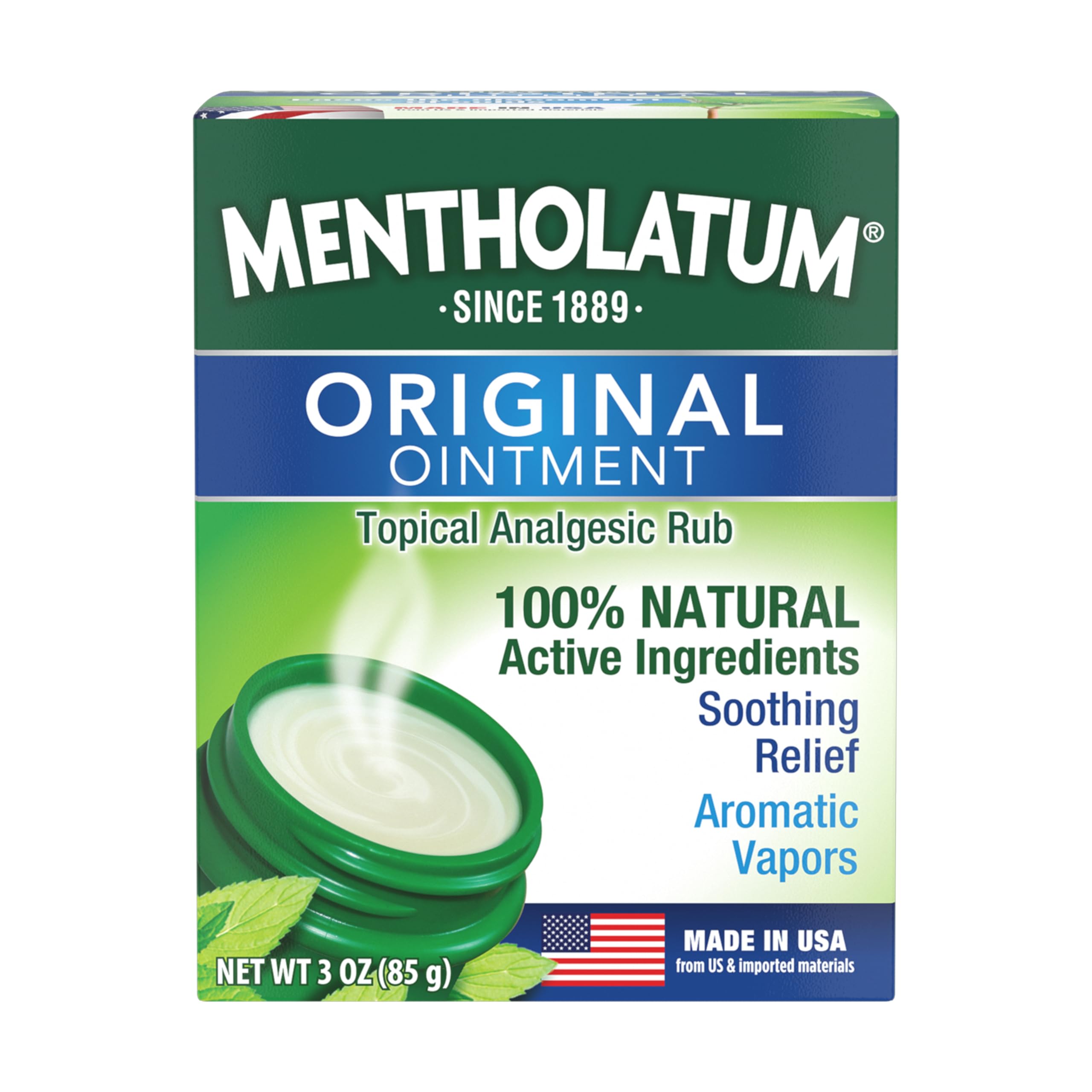 Mentholatum Original Vapor Chest Rub 3 oz packaging front view