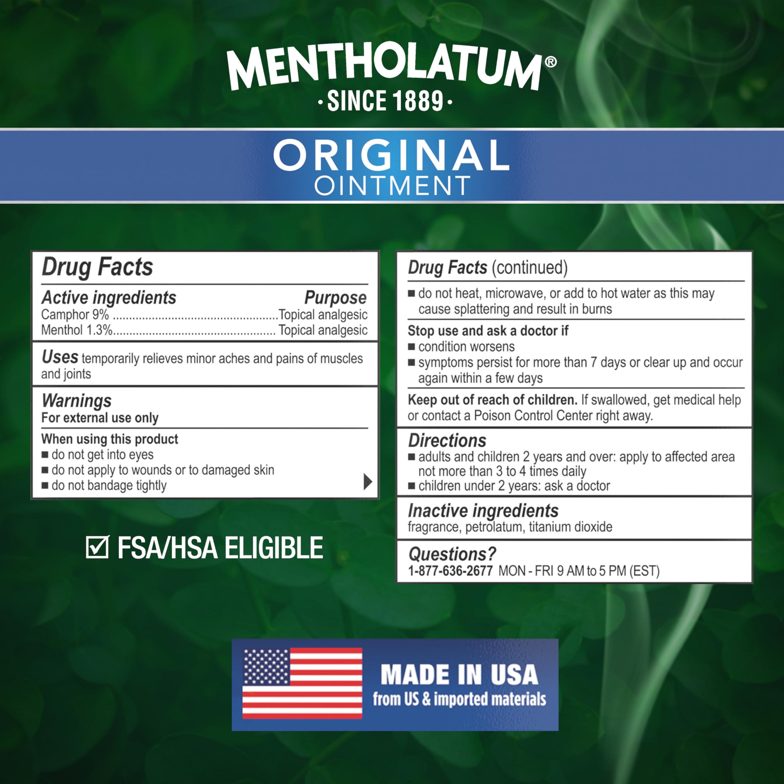 Adults and children 2 years up use note on Mentholatum label