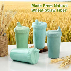 Meolibour sippy cups toddlers wheat straw durable plastic close up