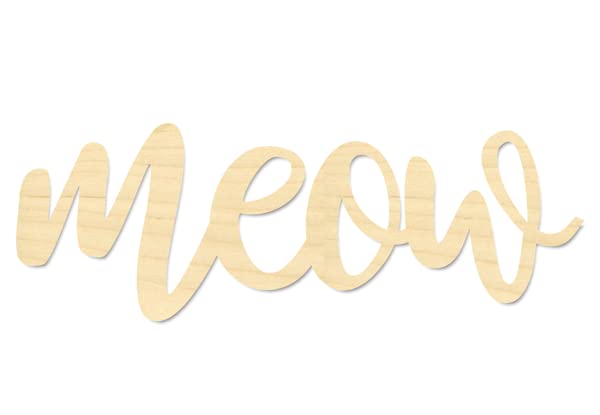 Meow Script Wording Meow Sign 8x3 inch cat feeding area