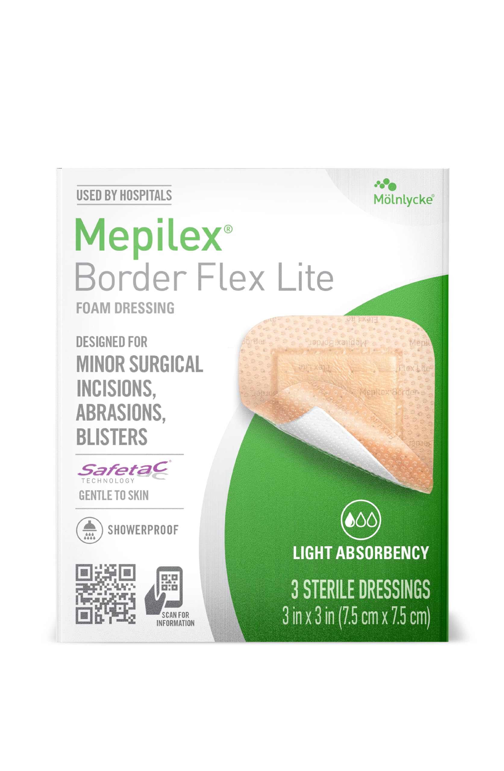 Mepilex Border Flex Lite 3x3 in dressing close up