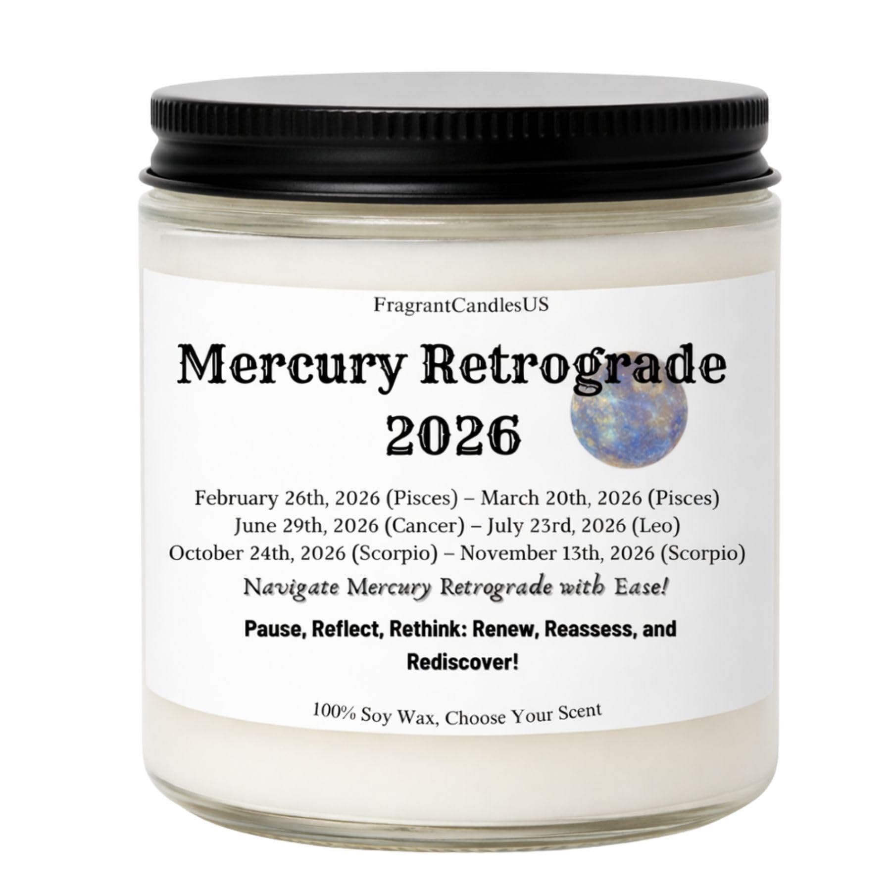 Mercury Retrograde 2026 Candle product image