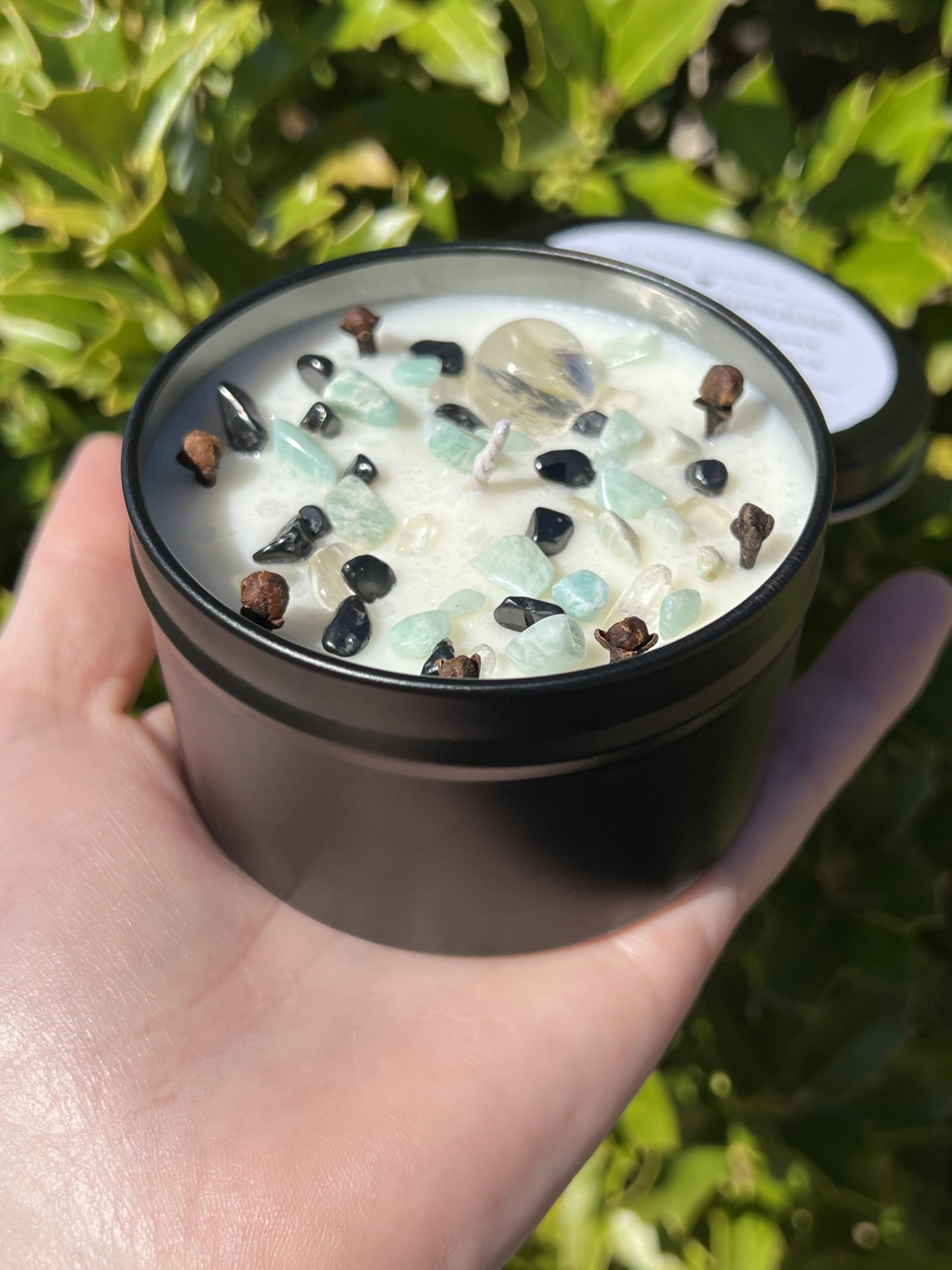 Handmade to order Mercury Retrograde Candle with crystal topping variations