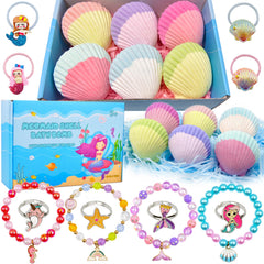 Mermaid bath bombs for kids with surprise jewels inside
