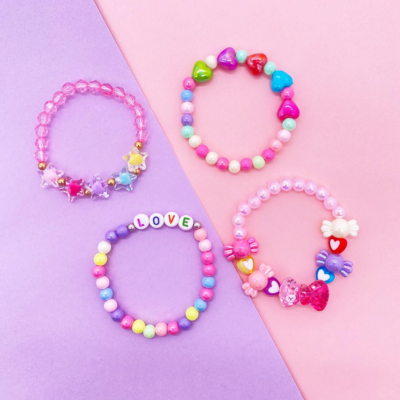 Flower bead bracelet from SIELEVIN 9 piece set