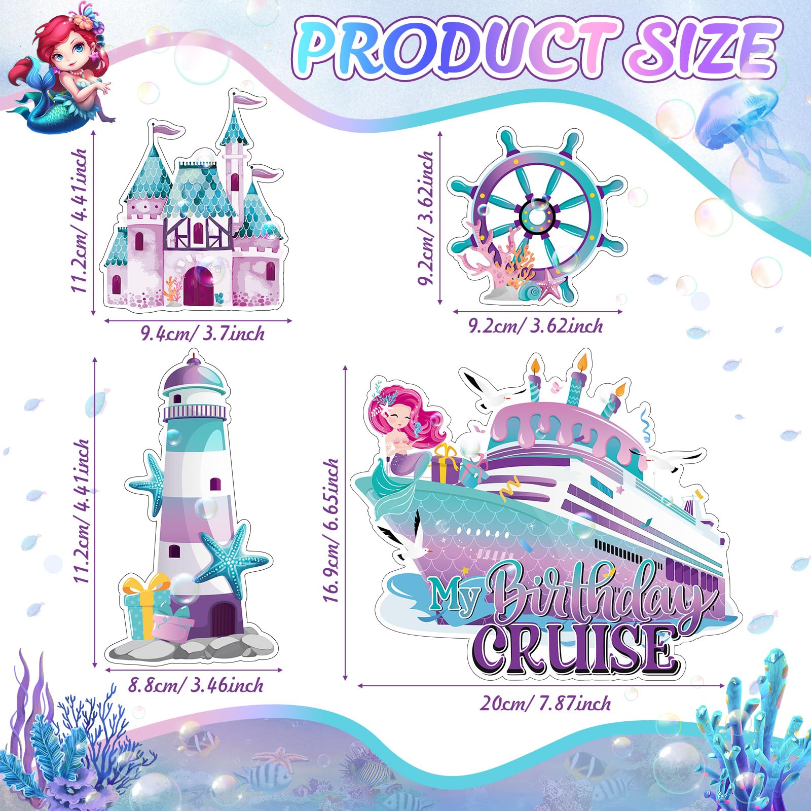 Mermaid cruise magnets decorative magnets for fridge and car