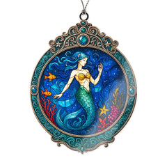 Mermaid ornament on a Christmas tree
