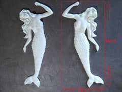 Mermaid pair size 24 x 7,5 cm measure close up