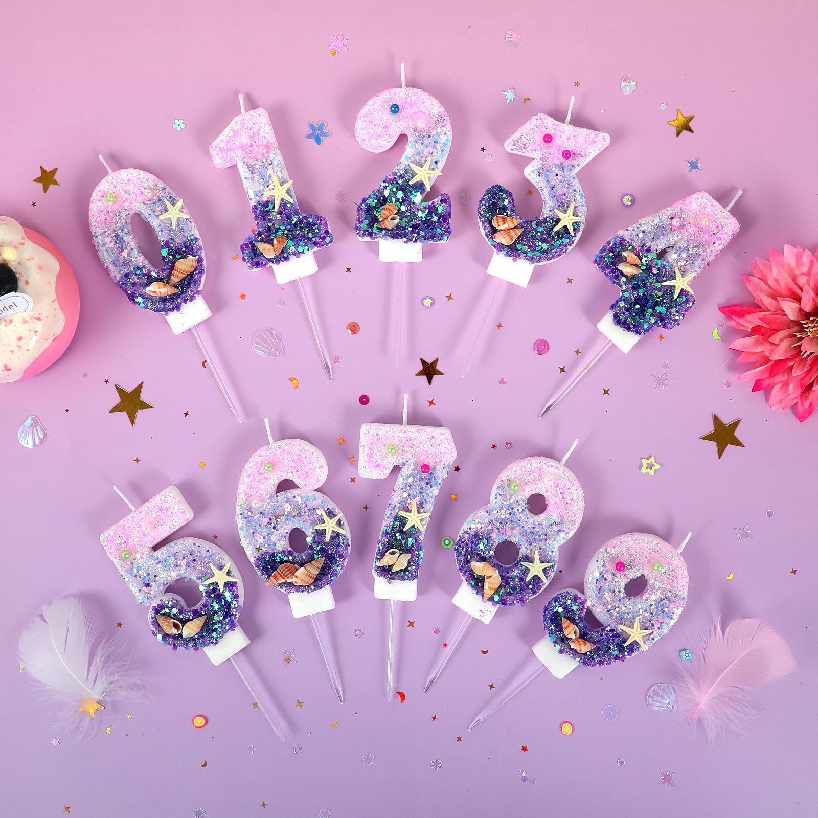 Non-toxic odorless pink purple candles for celebrations