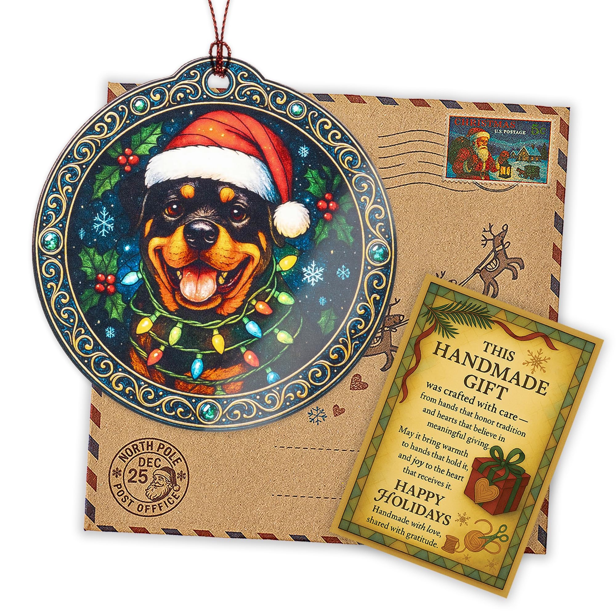 Ornament packaging with story card ready to gift