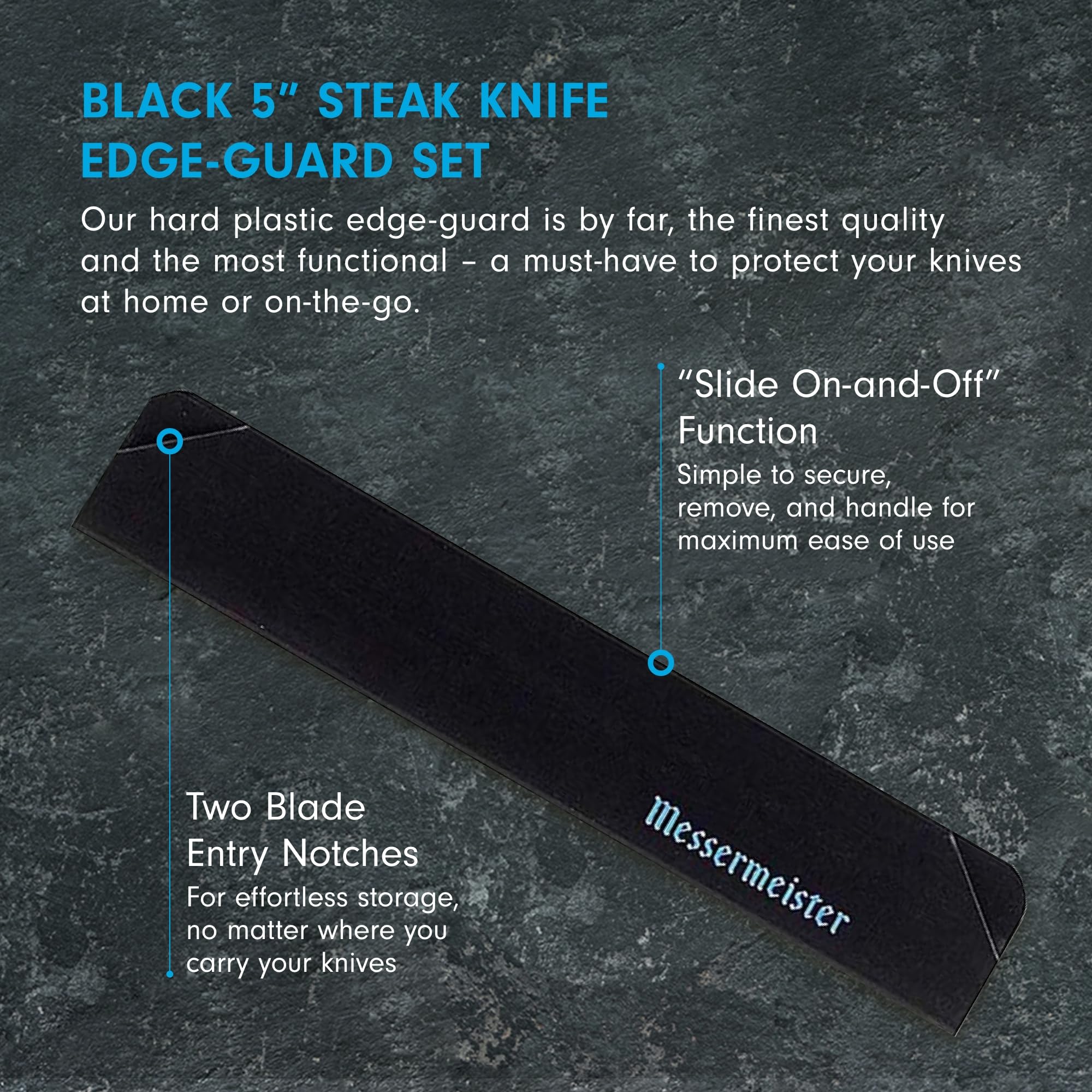 Messermeister Edge-Guard for steak knives with two blade entry notches