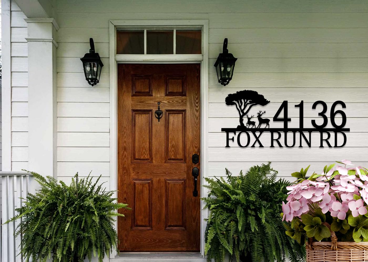 Outdoor address plaque with black powder coating options