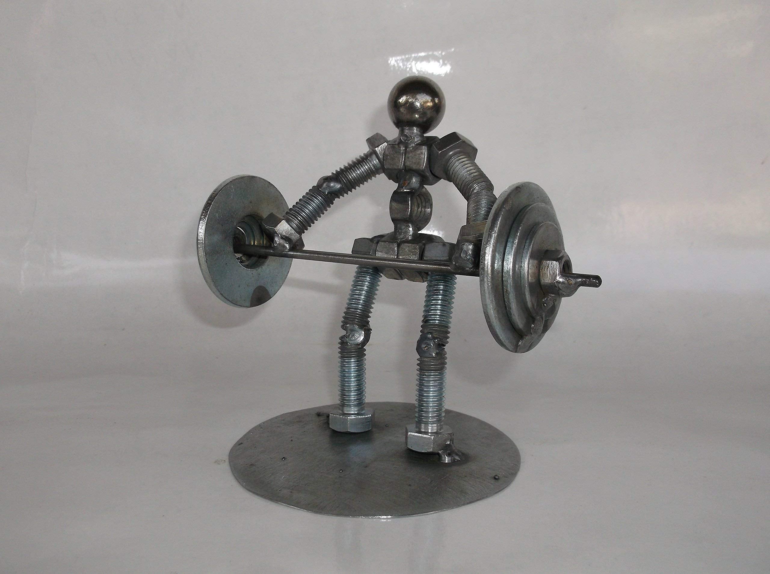 Metal art figurine created from recycled materials