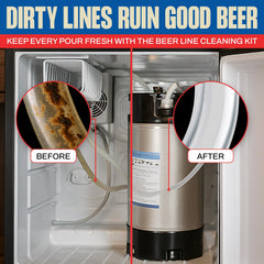Metal faucet coupler included in kegerator cleaning kit