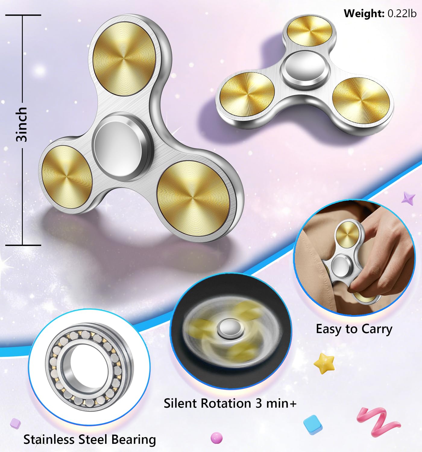 fidget spinner stainless steel bearing close up