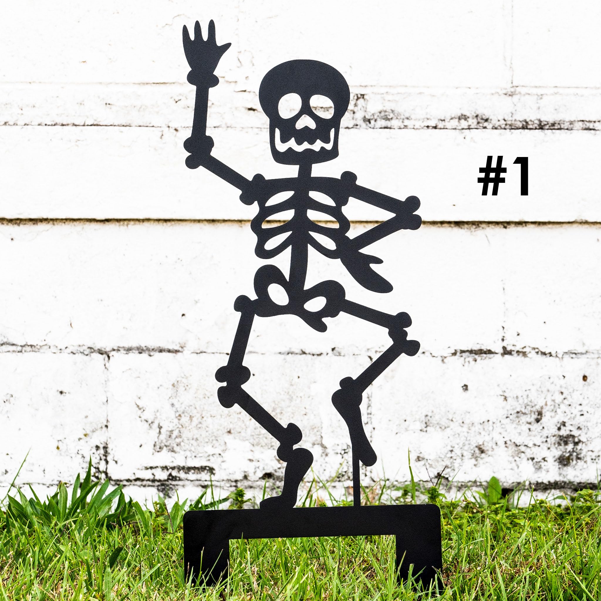 26 inch metal Halloween skeleton yard stake
