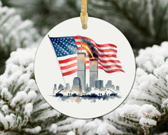 Memorial ornament honoring victims and first responders