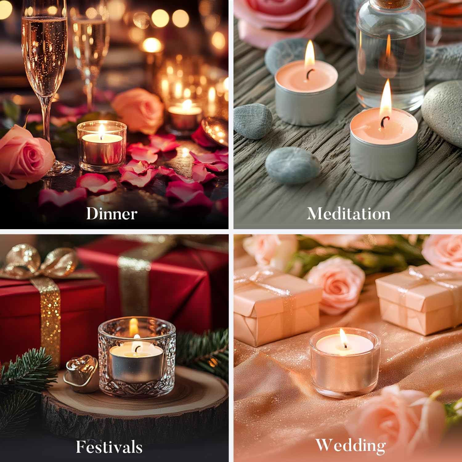 Durable aluminum tin tealights with cotton wick