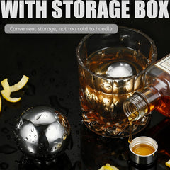 55mm diameter metal ice spheres for whiskey and scotch
