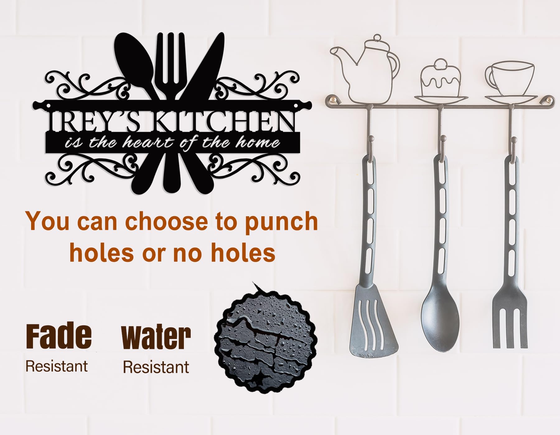 Metal kitchen sign burr-free edges