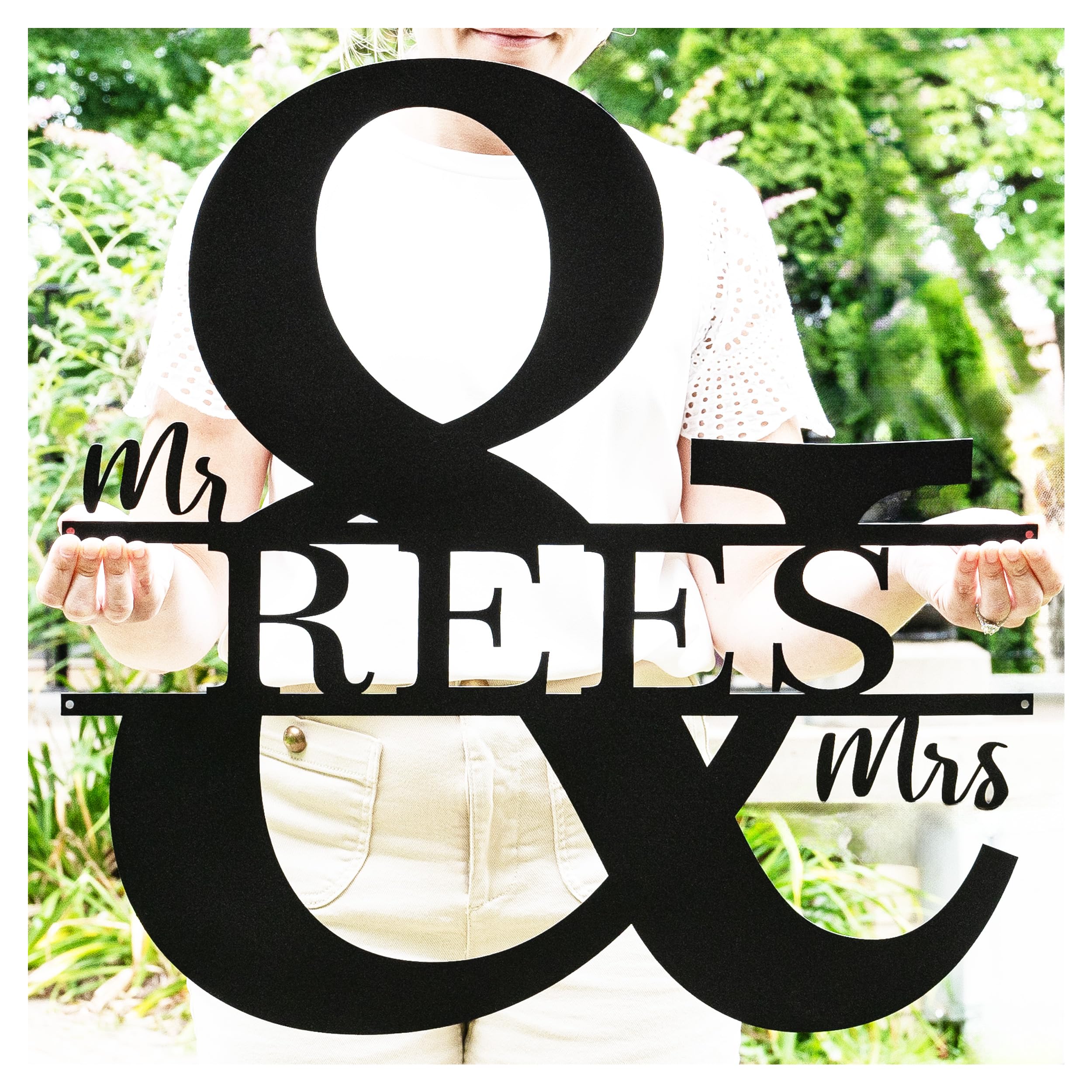 Metal Mr & Mrs Wedding Name Sign for table decor