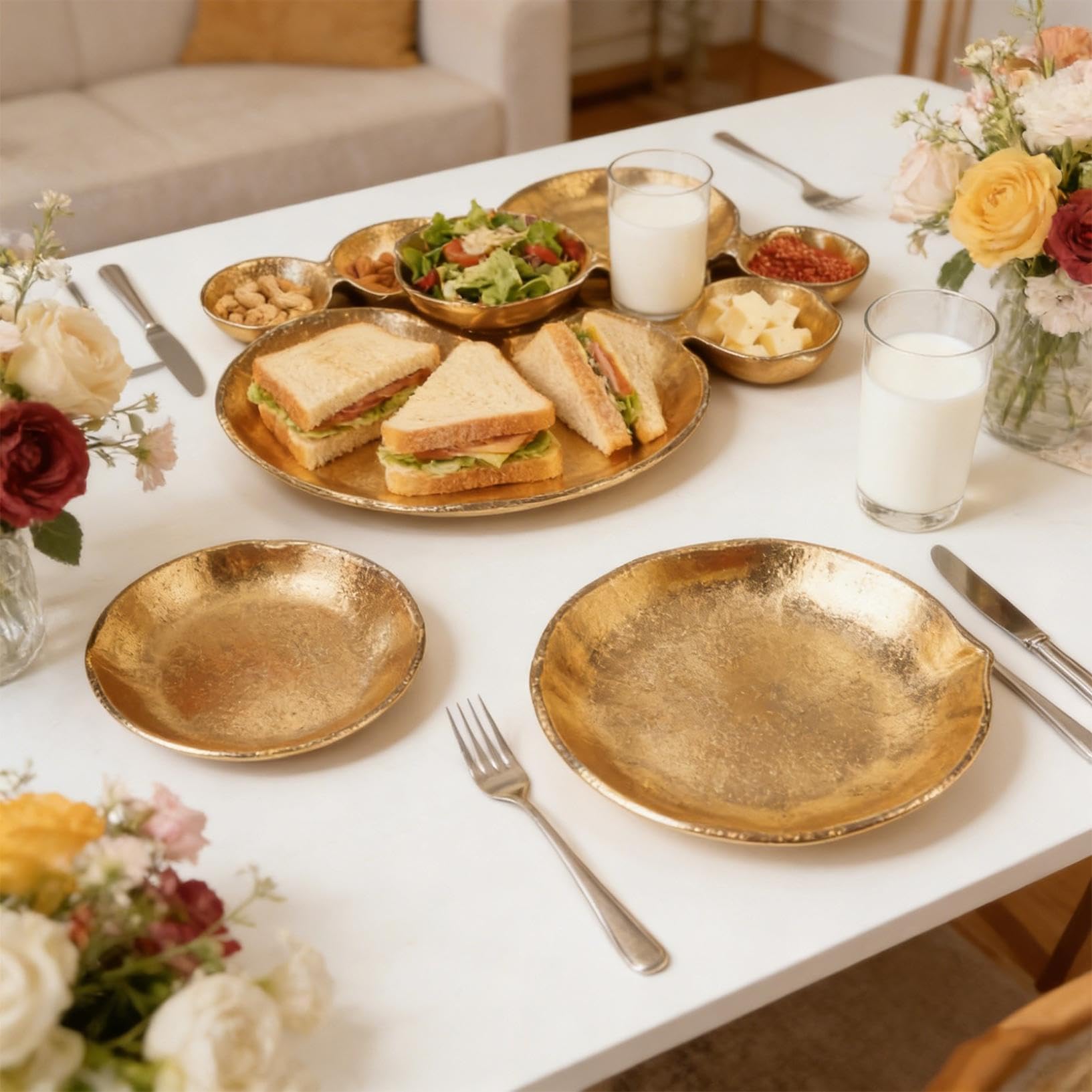 Metal food-grade multi-compartment centerpiece