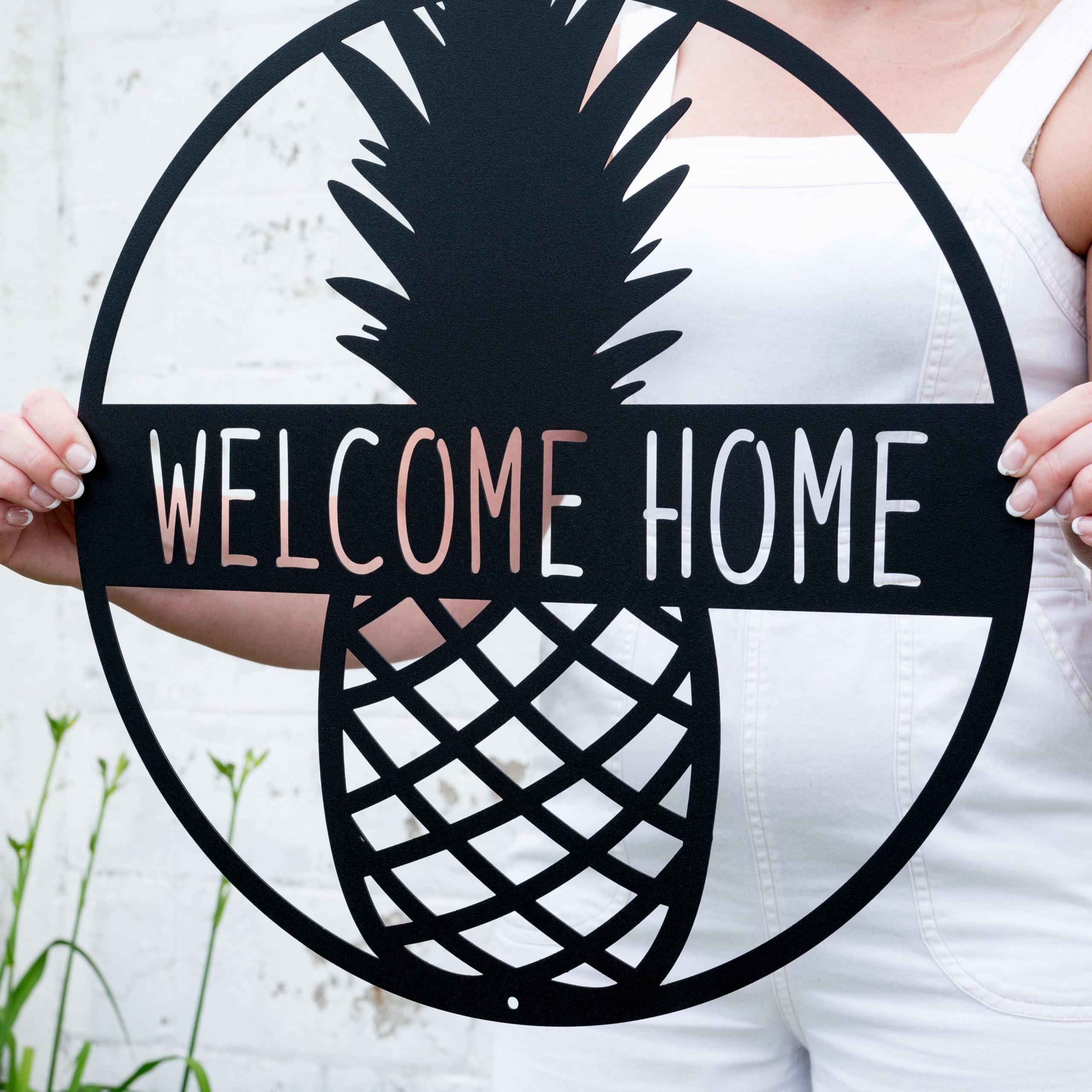 Heavy duty steel pineapple name sign
