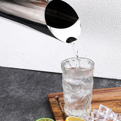 Metal pitcher with handle for easy pouring