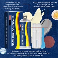 Metal repair glue for steel aluminum iron surfaces