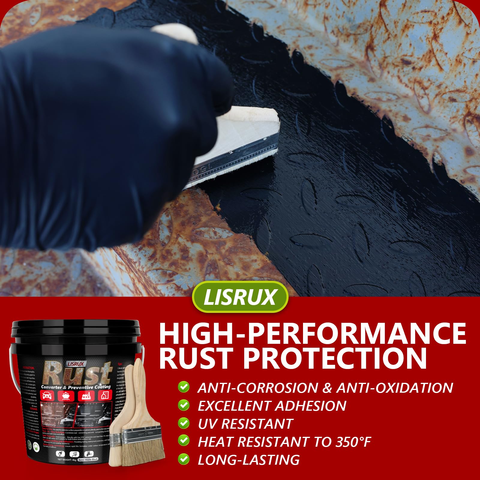 Easy application steps for rust converter coating
