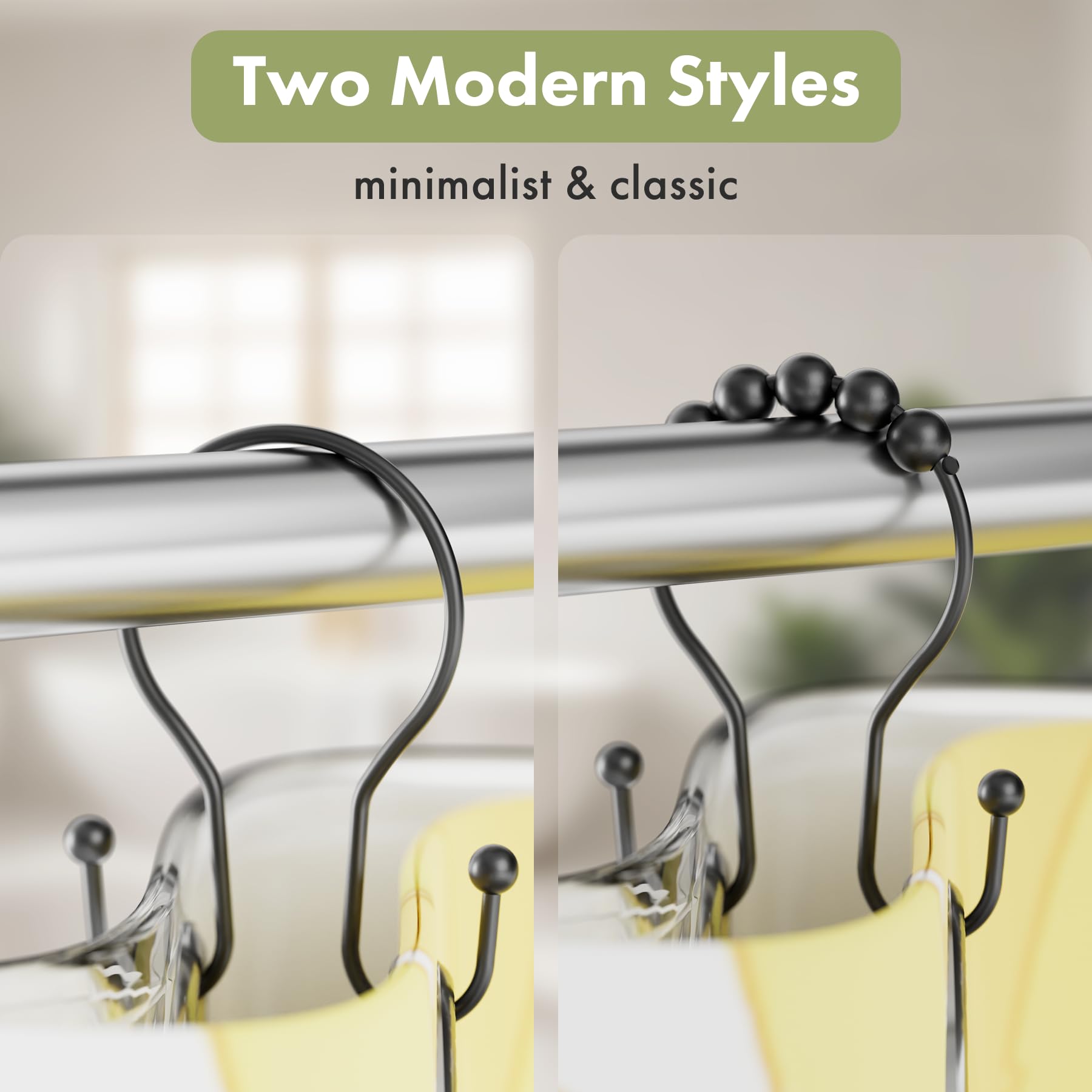 12 piece pack for shower rod hooks