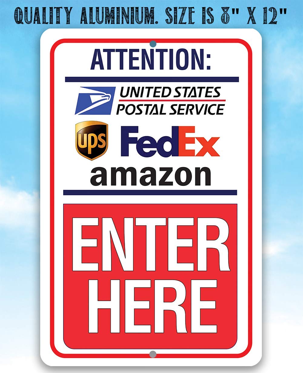 Durable 8x12 aluminum delivery sign for indoor outdoor use