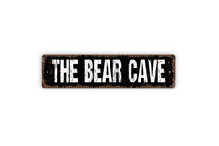 The Bear Cave plaque metal sign product shot