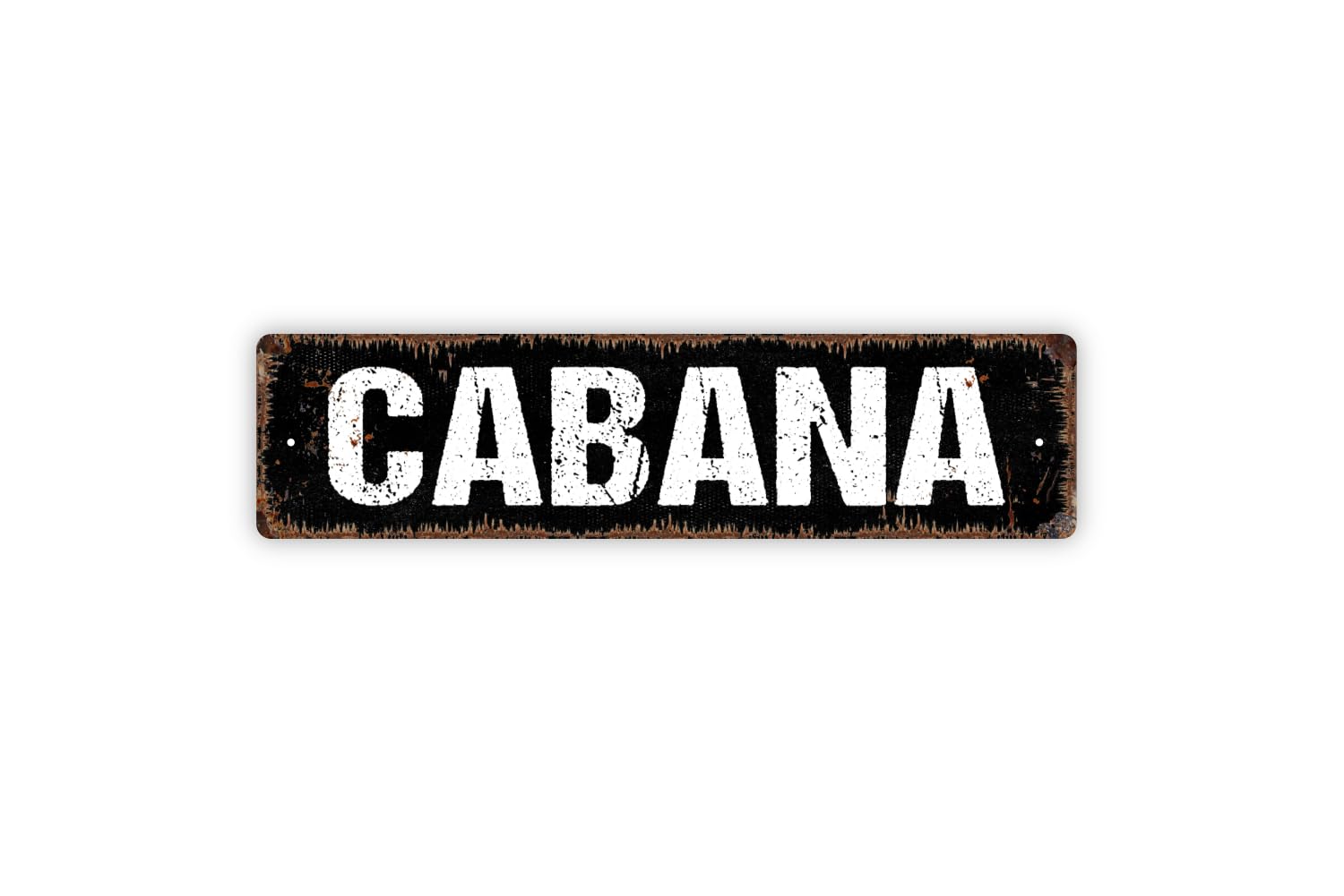 Gloss print finish on cabana metal sign plaque
