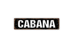 Gloss print finish on cabana metal sign plaque