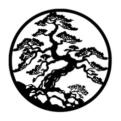Metal wall decor bonsai tree themed 17x17 wall art