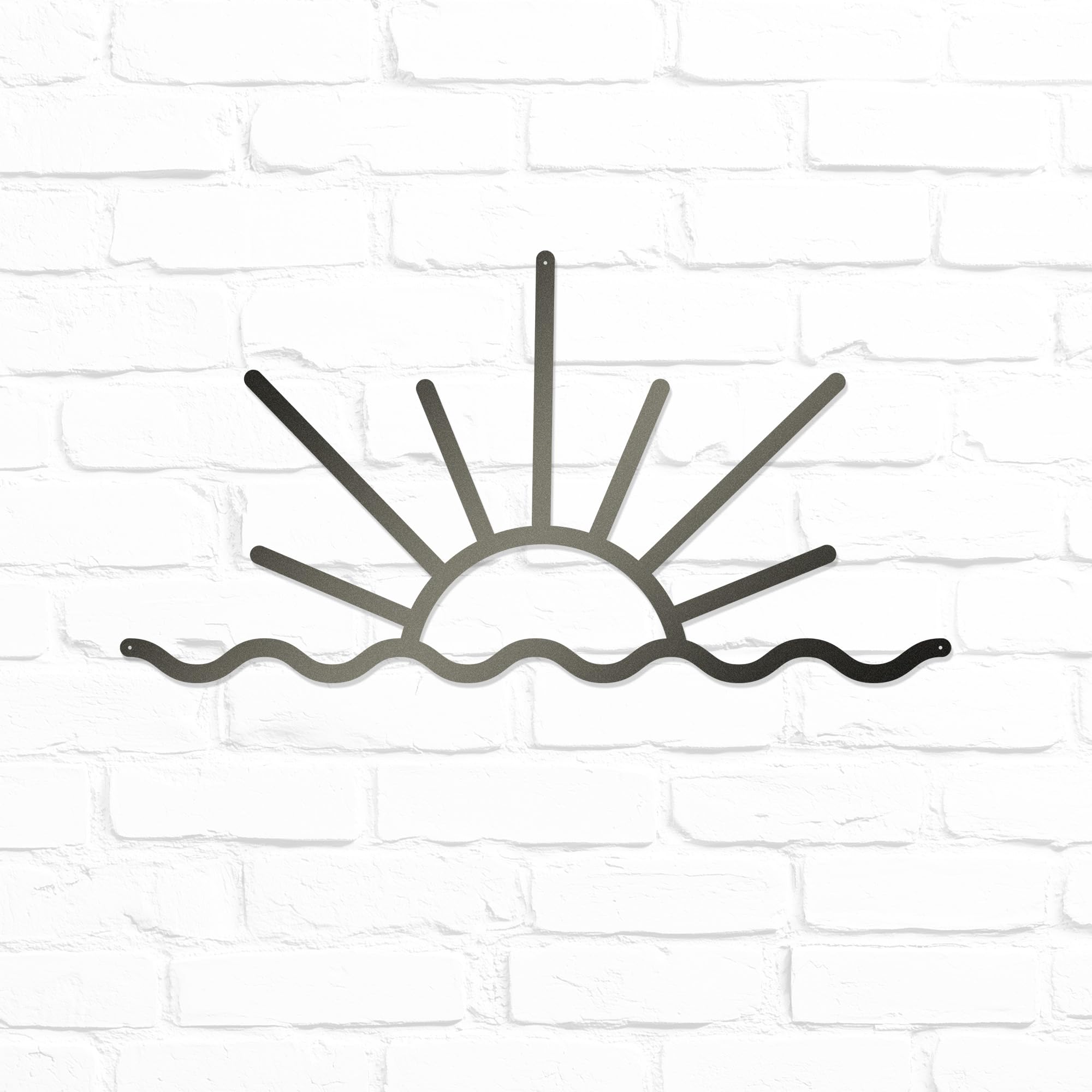 Home Sign metal wall decor in sun and waves design
