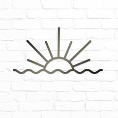 Home Sign metal wall decor in sun and waves design