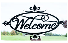 Metal Welcome Plaque product image showing steel build