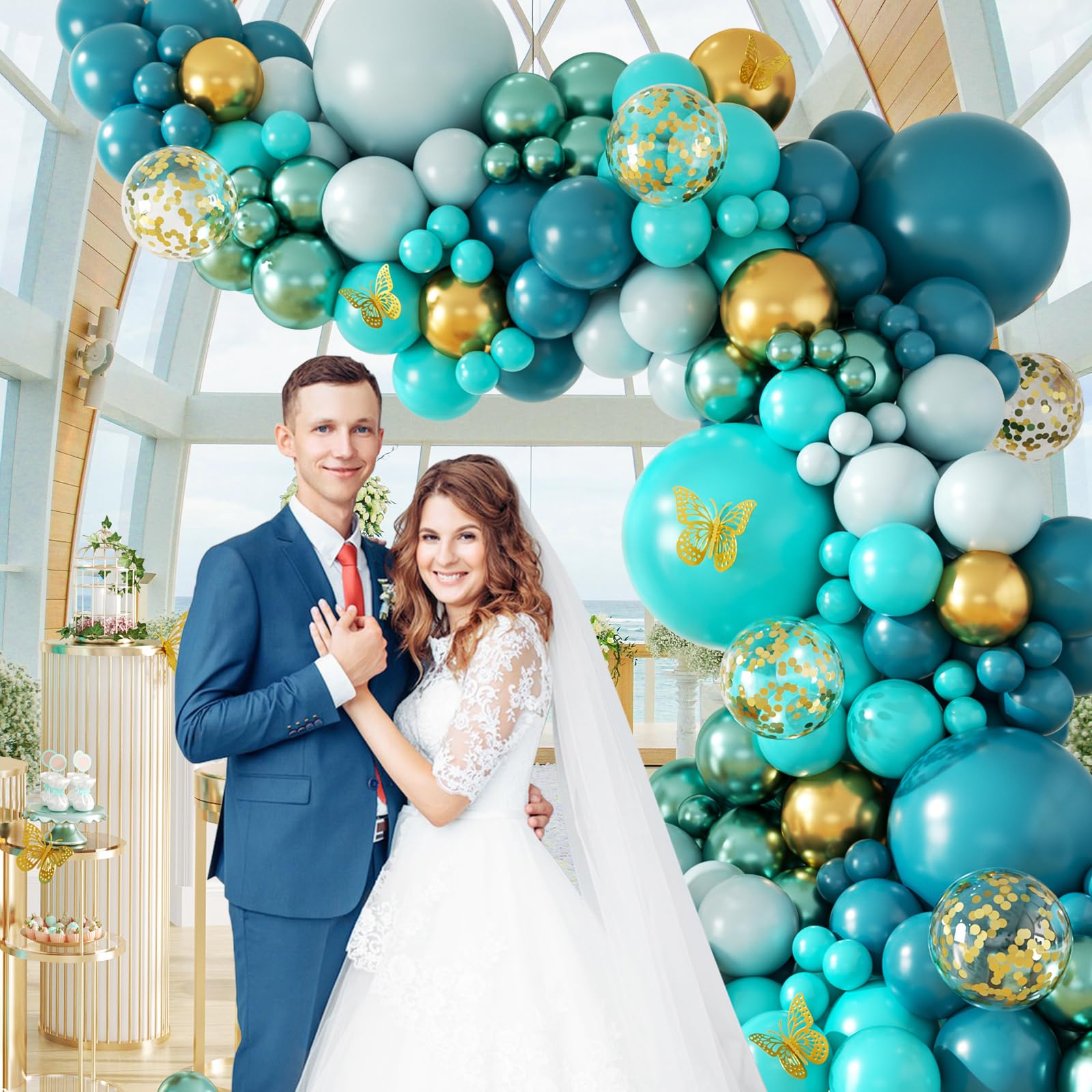 10 inch metallic green balloons included in kit