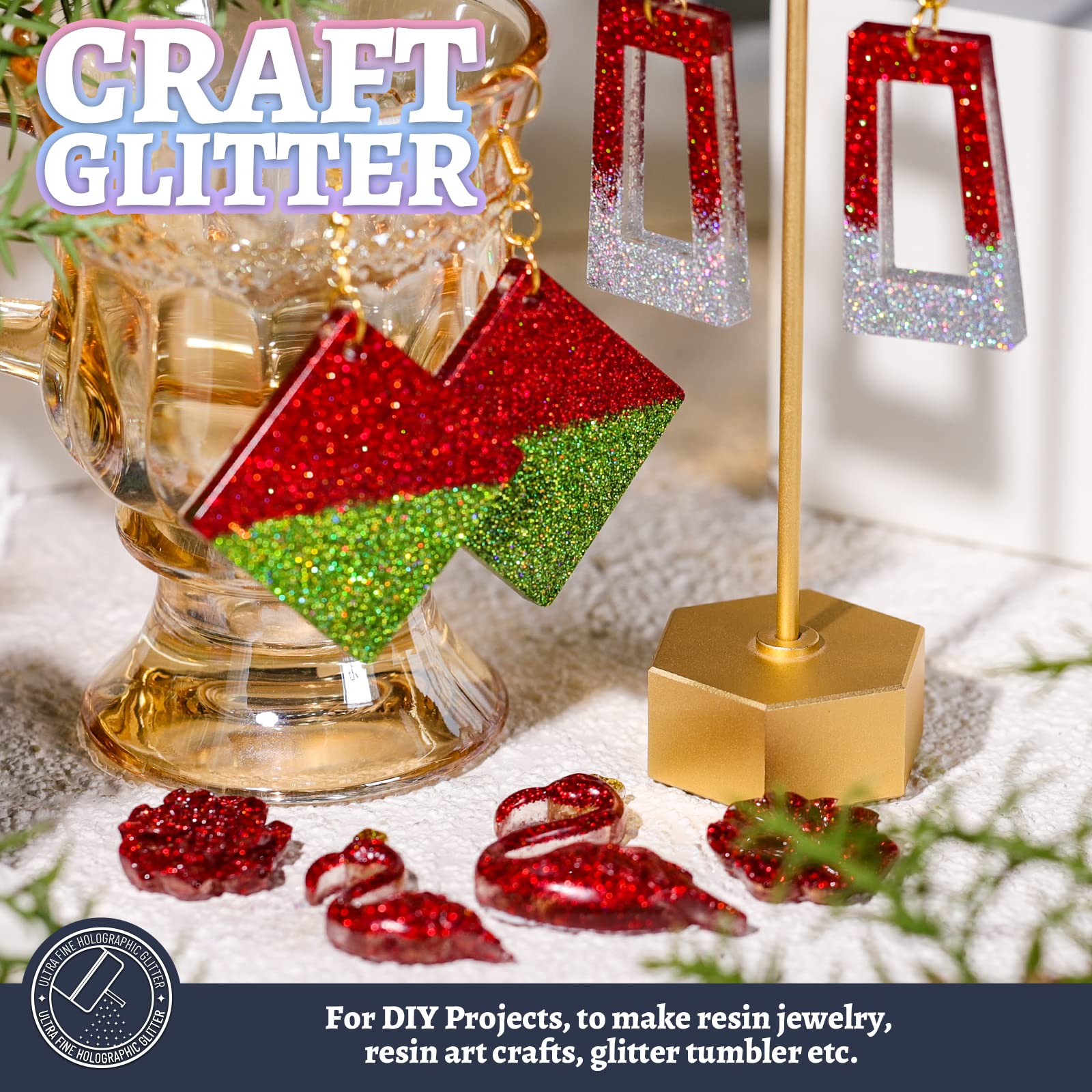Metallic iridescent glitter for crafts and makeup