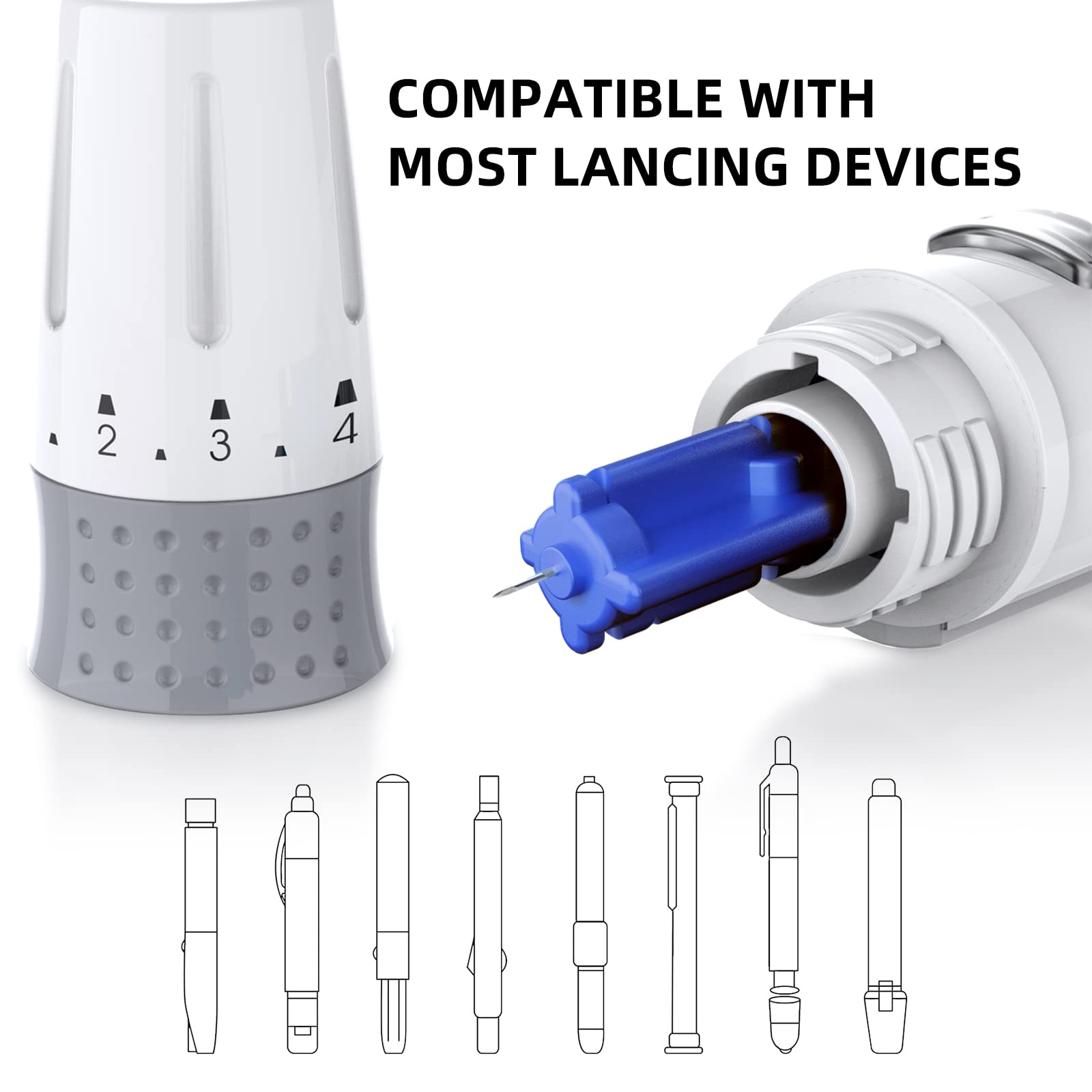 Multicolored lancets in a 310 count pack