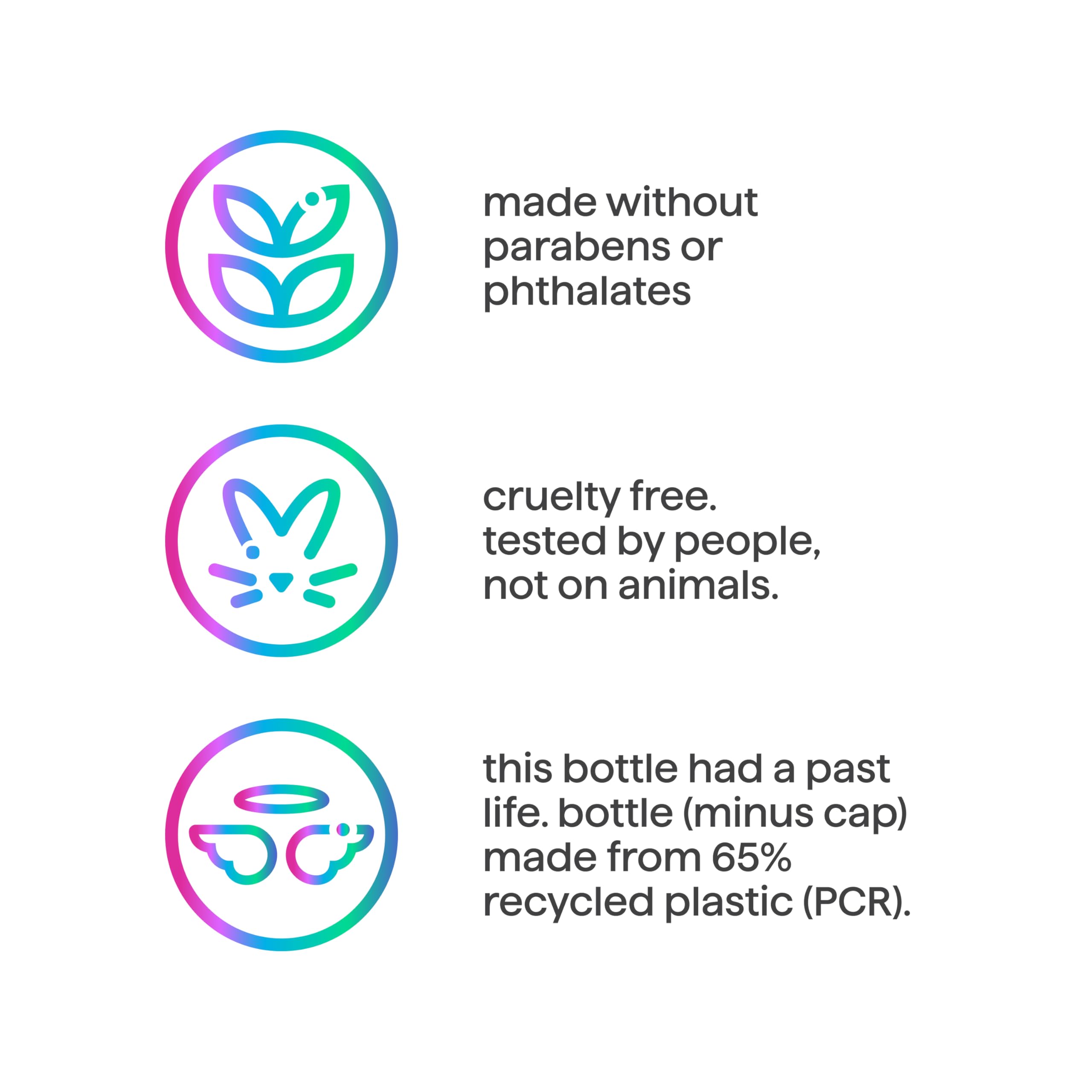 parabens phthalates dyes free statement on product label