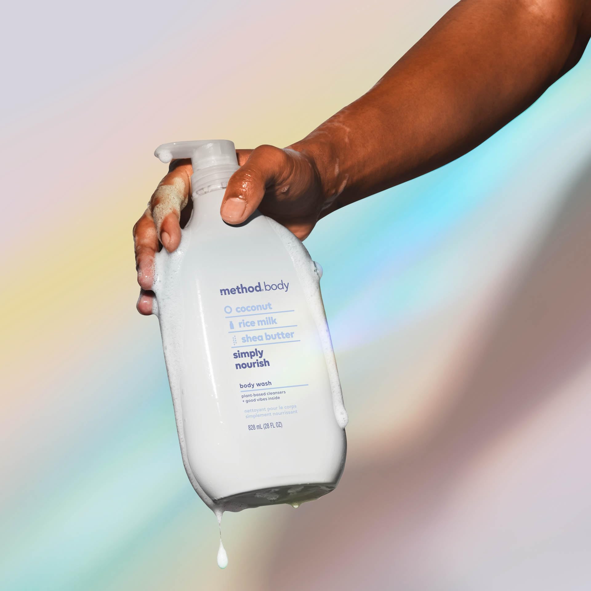 bottle minus pump made from 80% recycled PCR plastic