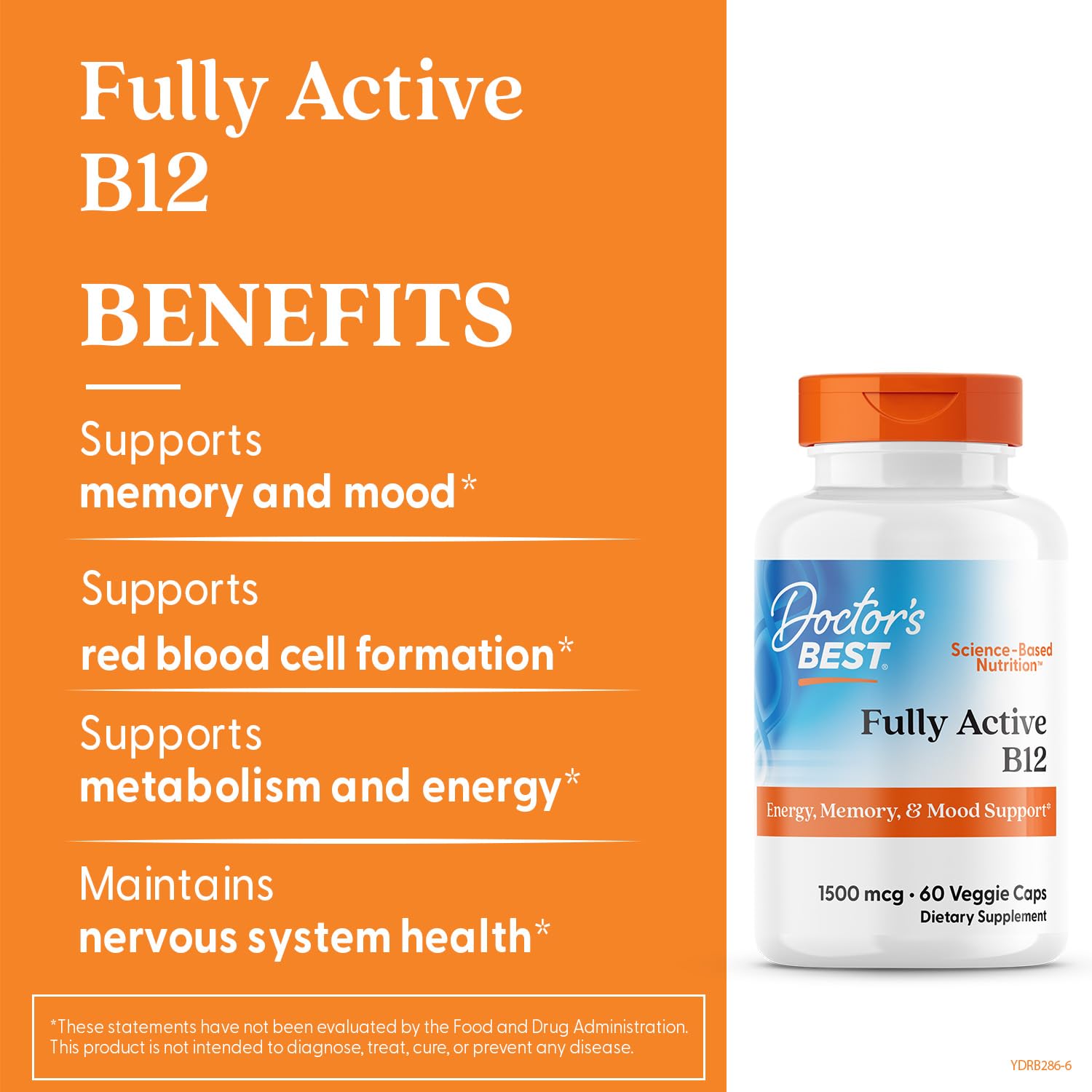 Doctor's Best B12 methylcobalamin for men and women packaging